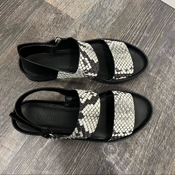 VINCE Marett Python Snake Print Flatform leather platform - Picture 3 of 11